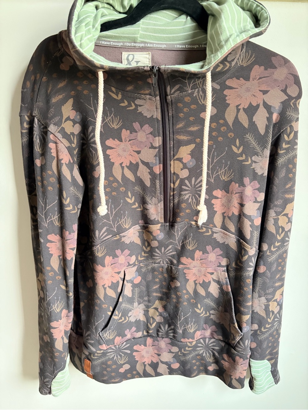 Ampersand Avenue Dark Floral Half Zip Medium